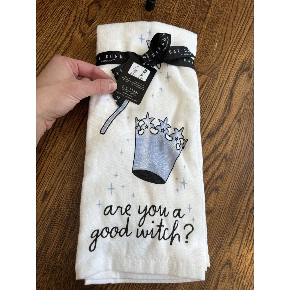Rae Dunn‎ NWT Wicked Kitchen Towels Elphaba Glinda Wizard Of Oz Cotton